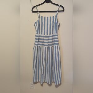 Universal Thread Blue and White Striped Midi Dress Size Medium